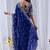 royal blue jimmy choo embroidered embellished havy work wedding wear saree