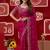 pink jimmy choo embroidered embellished havy work wedding wear saree