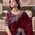wine jimmy choo embroidered embellished havy work wedding wear saree