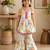 White pure cotton floral print sleeveless square neck kurta and sharara set