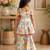 White pure cotton floral print sleeveless square neck kurta and sharara set