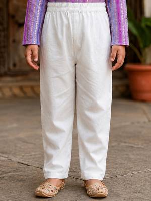 Lavender polyester embroidered full sleeve mandarin collar kurta and pyjama set 4