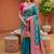 indian teal green heavy zari weaving work banarasi silk blend saree