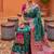 indian teal green heavy zari weaving work banarasi silk blend saree