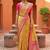 indian yellow heavy zari weaving work banarasi silk blend saree