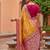 indian yellow heavy zari weaving work banarasi silk blend saree