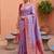 indian lavender heavy zari weaving work banarasi silk blend saree