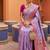 indian lavender heavy zari weaving work banarasi silk blend saree