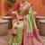 indian green heavy zari weaving work banarasi silk blend saree