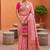 indian peach heavy zari weaving work banarasi silk blend saree