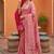indian peach heavy zari weaving work banarasi silk blend saree