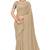 Designer beige heavy zari embroidery work georgette saree