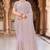 Designer lavender heavy zari embroidery work georgette saree
