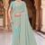 Designer sea green heavy zari embroidery work georgette saree