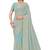 Designer sea green heavy zari embroidery work georgette saree