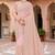 Designer peach heavy zari embroidery work georgette saree