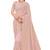 Designer peach heavy zari embroidery work georgette saree