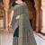 Designer teal blue heavy zari embroidery work georgette saree
