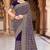 Designer purple heavy zari embroidery work georgette saree