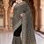 Designer black heavy zari embroidery work georgette saree