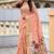 indian peach meenakari zari weaving work soft cotton blend saree