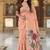 indian peach meenakari zari weaving work soft cotton blend saree