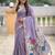 indian lavender meenakari zari weaving work soft cotton blend saree