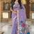 indian lavender meenakari zari weaving work soft cotton blend saree