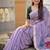 indian lavender meenakari zari weaving work soft cotton blend saree