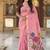 indian pink meenakari zari weaving work soft cotton blend saree