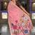 indian pink meenakari zari weaving work soft cotton blend saree