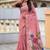 indian pink meenakari zari weaving work soft cotton blend saree
