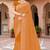 Designer mustard zari embroidery zarkan work georgette saree