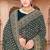 Designer teal blue zari embroidery zarkan work georgette saree