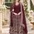 Maroon georgette readymade anarkali suit with embroidery & sequence work