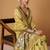 yellow soft jamdani cotton blend floral digital printed pallu festive wear saree