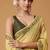 yellow soft jamdani cotton blend floral digital printed pallu festive wear saree