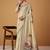 beige soft jamdani cotton blend floral digital printed pallu festive wear saree