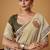 beige soft jamdani cotton blend floral digital printed pallu festive wear saree