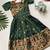 Charming girls frock with intricate floral weaving and a stylish panel design