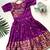 Charming girls frock with intricate floral weaving and a stylish panel design