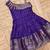 Girls pink woven silk flared gown with one-shoulder neck & zari border