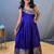 Girls pink woven silk flared gown with one-shoulder neck & zari border