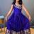 Girls pink woven silk flared gown with one-shoulder neck & zari border