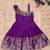 Girls pink woven silk flared gown with one-shoulder neck & zari border