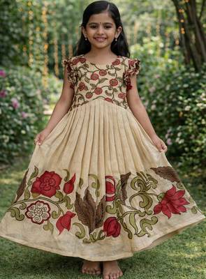 Girls middy dress with  beautifully crafted an elegant printed hem and a stunning printed yoke 1