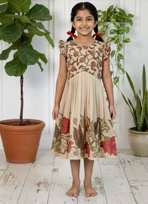 Girls middy dress with  beautifully crafted an elegant printed hem and a stunning printed yoke 2