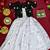 Elegant black & white printed gown with delicate thread and sequins detailing