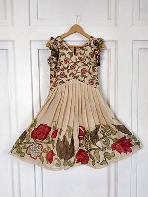 Girls middy dress with  beautifully crafted an elegant printed hem and a stunning printed yoke 5