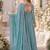 Sky georgette readymade anarkali suit with embroidery & beads work